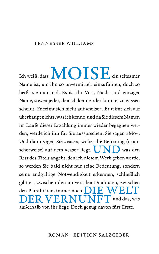 Tennessee Williams · Moise und die Welt der Vernunft